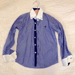 Max Martini Milano- blue navy boys shirt, size 4